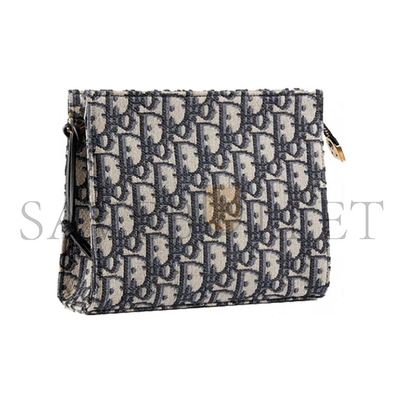 D*or oblique zipped pouch clutch blue s5411ctzq-m928 (19*15*5cm)